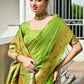 Vishnu Weaves Women's Mahendi Paithani Silk Zari Woven Saree with Blouse - Swadesiicart