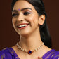 Ruby Raang Blue Meenakari & Pearl Choker | Swadesiicart