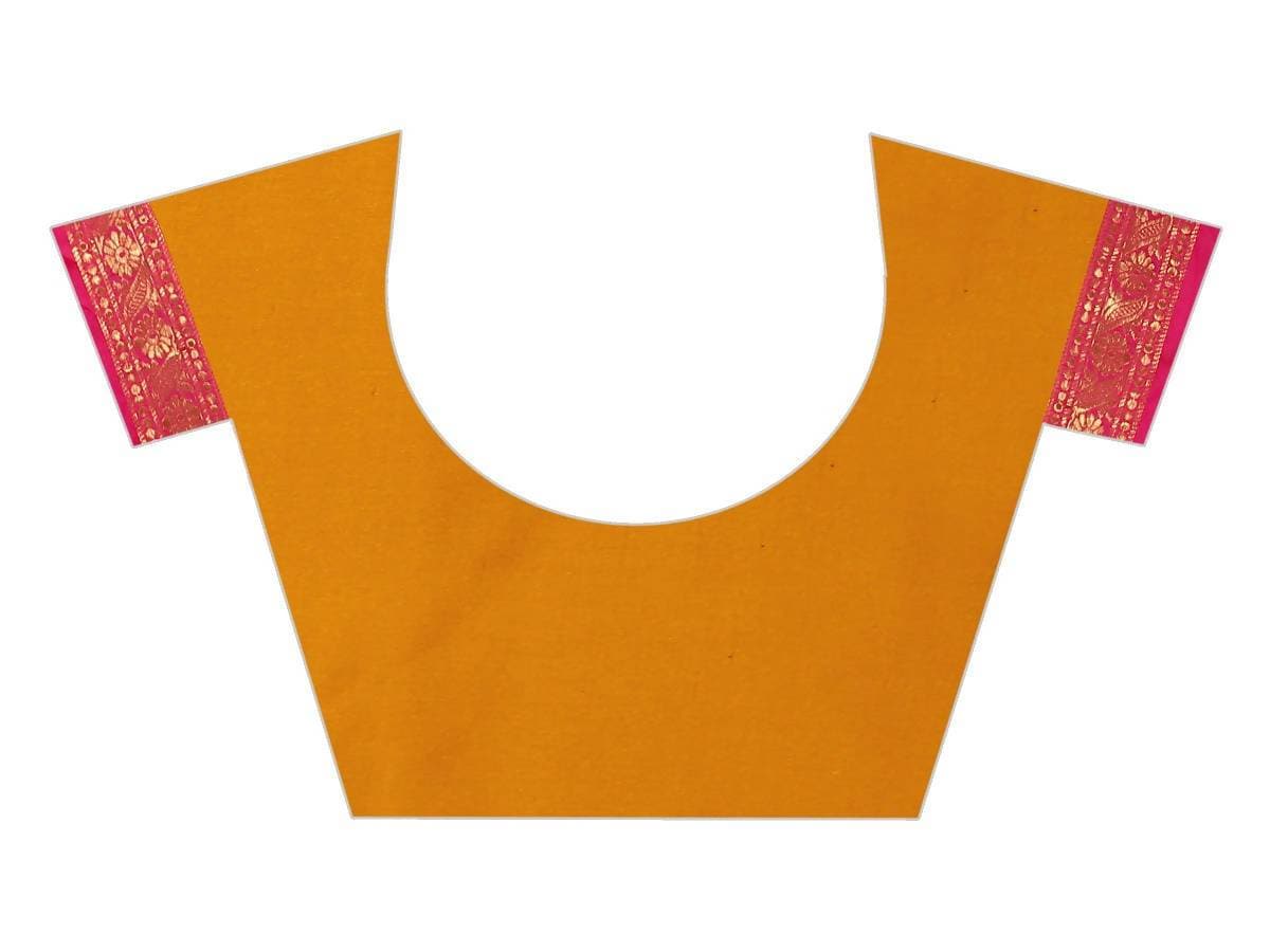 Vamika Banarasi Silk Mustard Weaving Saree | Swadesiicart