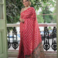 Vishnu Weaves Women's Gajri Soft Tussar Silk Digital Printed Saree with Unstitched Blouse - Swadesiicart