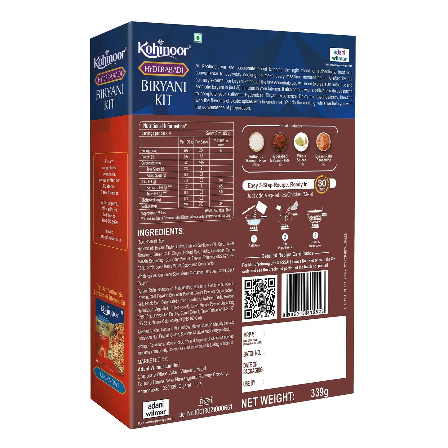 Kohinoor Authentic Hyderabadi Biryani Kit - Swadesiicart