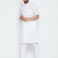 Even Apparels White Color Pure Cotton Men's Kurta With Band Collar | Swadesiicart