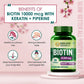 Himalayan Organics Biotin 10000 Mcg with Keratin + Piperine Tablets | Swadesiicart
