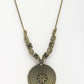 NVR Women's Gold-Polished Circular Shape Pendant with Chain | Swadesiicart