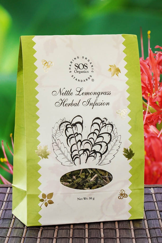 SOS Organics Nettle Lemongrass Herbal Infusion - Swadesiicart