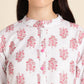 White Poly Rayon Digital Printed A-line Top - Tarini - Swadesiicart