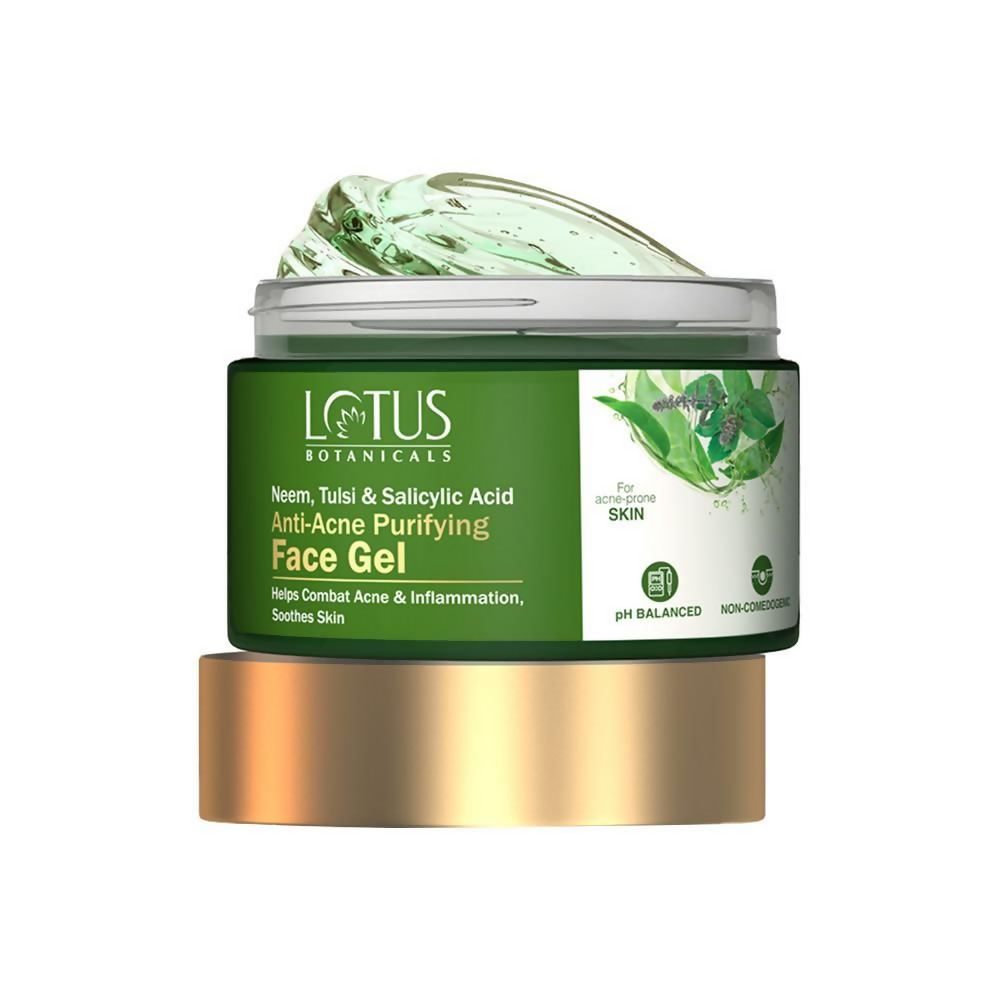 Lotus Botanicals Neem, Tulsi & Salicylic Acid Anti-Acne Purifying Face Gel | Swadesiicart