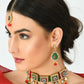 Mominos Fashion Johar Kamal Gold-Polished Brass Finish Meena & Pearls Work Choker For Women | Swadesiicart