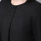 Even Apparels Black 100% Viscose Open Front Statement Women's Jacket | Swadesiicart