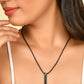 VOJ Women Black -Toned Stainless Steel Rhodium Plated Chain With Pendant Beads Chain | Swadesiicart
