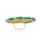 NVR Women's Traditional Ethnic Kundan Meenakari Gold-Polished Ajustable Finger Ring | Swadesiicart