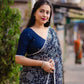 Blue Poly Georgette Ethnic Motifs Saree with Unstitched Blouse - Hiral Fashion | Swadesiicart