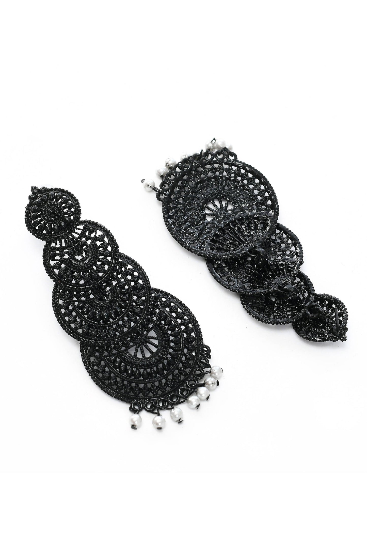 Mominos Fashion Johar Kamal Women's Latest Design Black Color Earrings - Swadesiicart