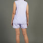 Breathables Women Cotton Night Suit Shirt And Shorts Co-Ord Set Notched Collar Lavender I Nightwear | Co-Ord Set | Lounge Wear Set I Solid Print