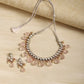 Blush Pink Kundan Choker with Earrings- Ruby Raang | Swadesiicart
