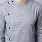 Even Apparels Grey Pure Cotton Sherwani Men's Kurta With Asymetrical Cut | Swadesiicart
