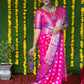 Jyoti Fashion Women's Pink Soft Handloom Silk Zari Woven Saree with Blouse | Swadesiicart