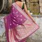 Joban Fashion Magenta Pure Katan Pure Handloom Banarasi Silk Saree | Swadesiicart