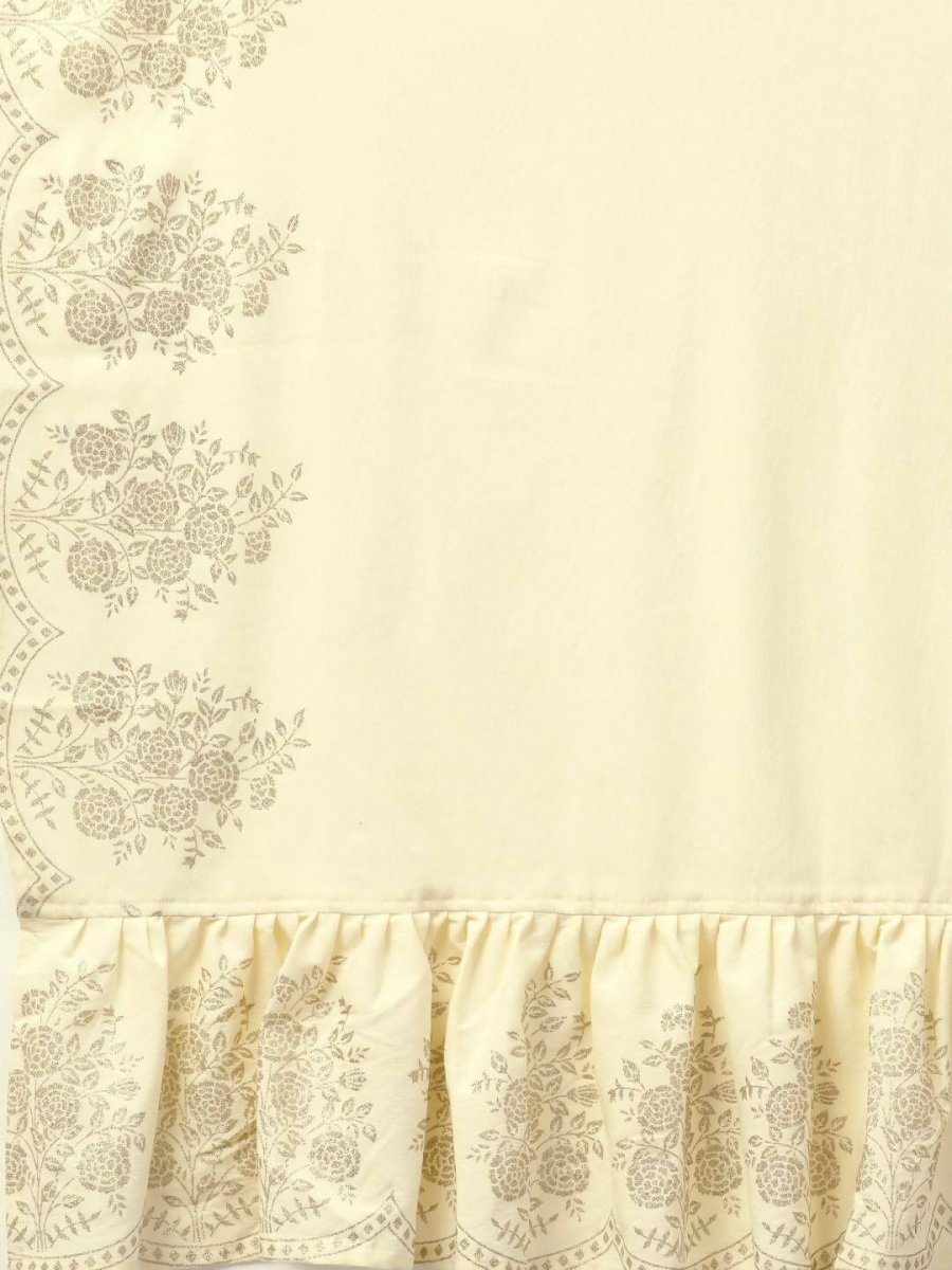 Ahalyaa Cream Crepe Glitter Print Kurta Sharara Set With Dupatta | Swadesiicart