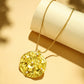 Nuyug 18K Gold-Plated Pearl Embellished Minimal Chain Textured Surface Floral Pendant Necklace | Swadesiicart