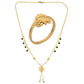 AanyaCentric Gold-Polished Mangalsutra & Ring Set