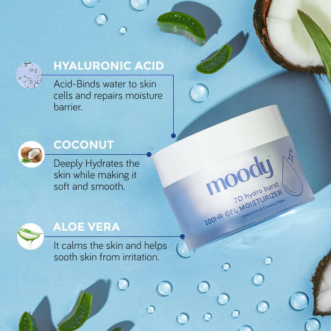 Moody 7D Hydro Burst Oil-Free Water Gel Face Moisturizer - Swadesiicart