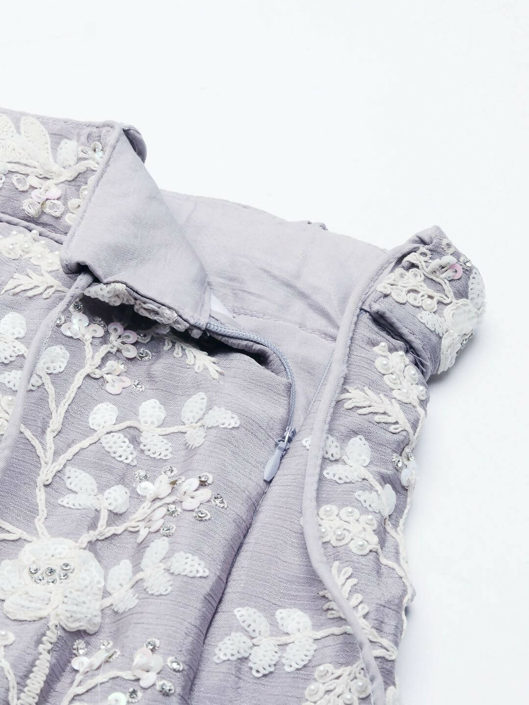 House of Panchhi Mauve Chinon Sequins and Zarkan embroidery Lehenga choli & Dupatta | Swadesiicart