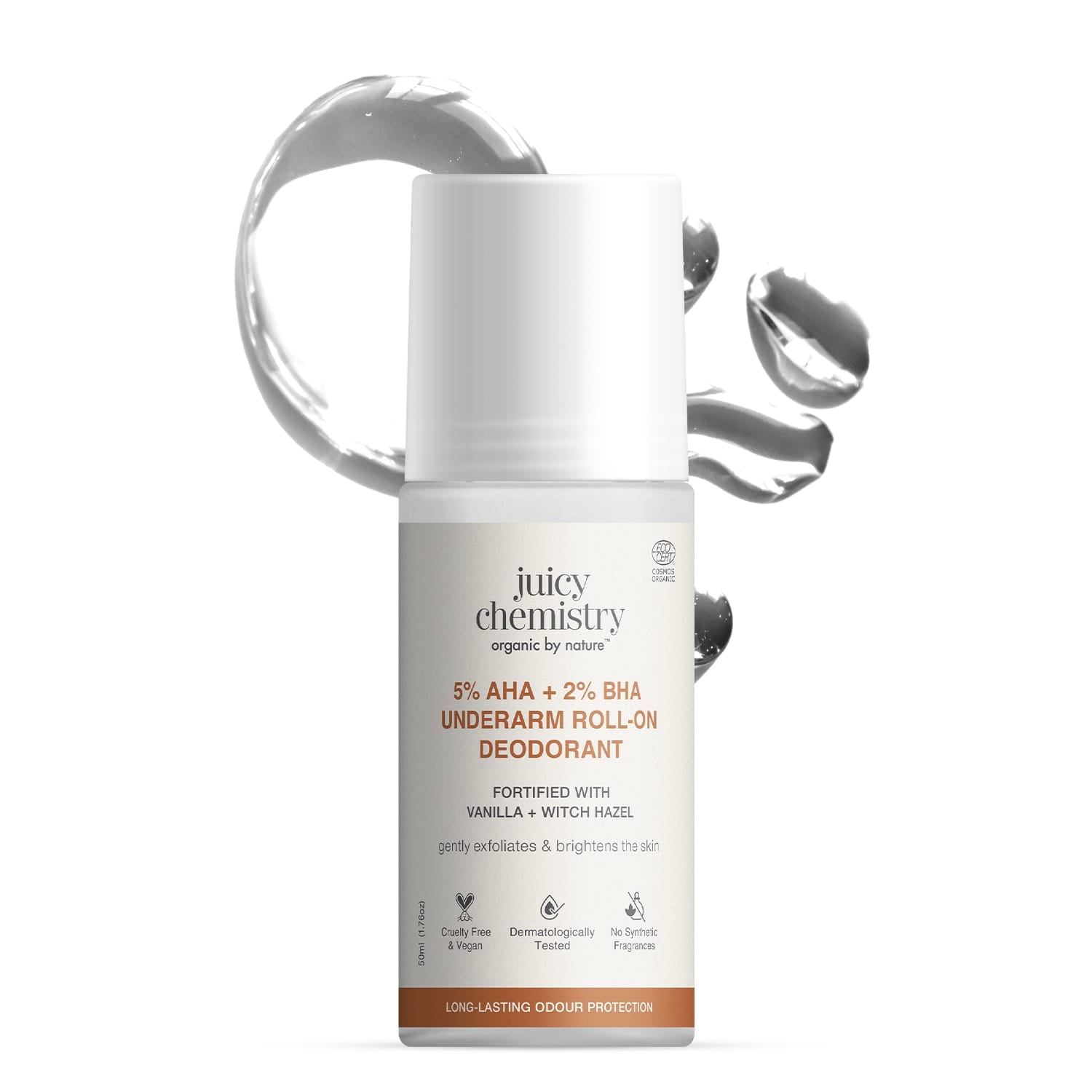 5% AHA + 2% BHA Underarm Roll-on Deodorant Fortified with Vanilla + Witch Hazel