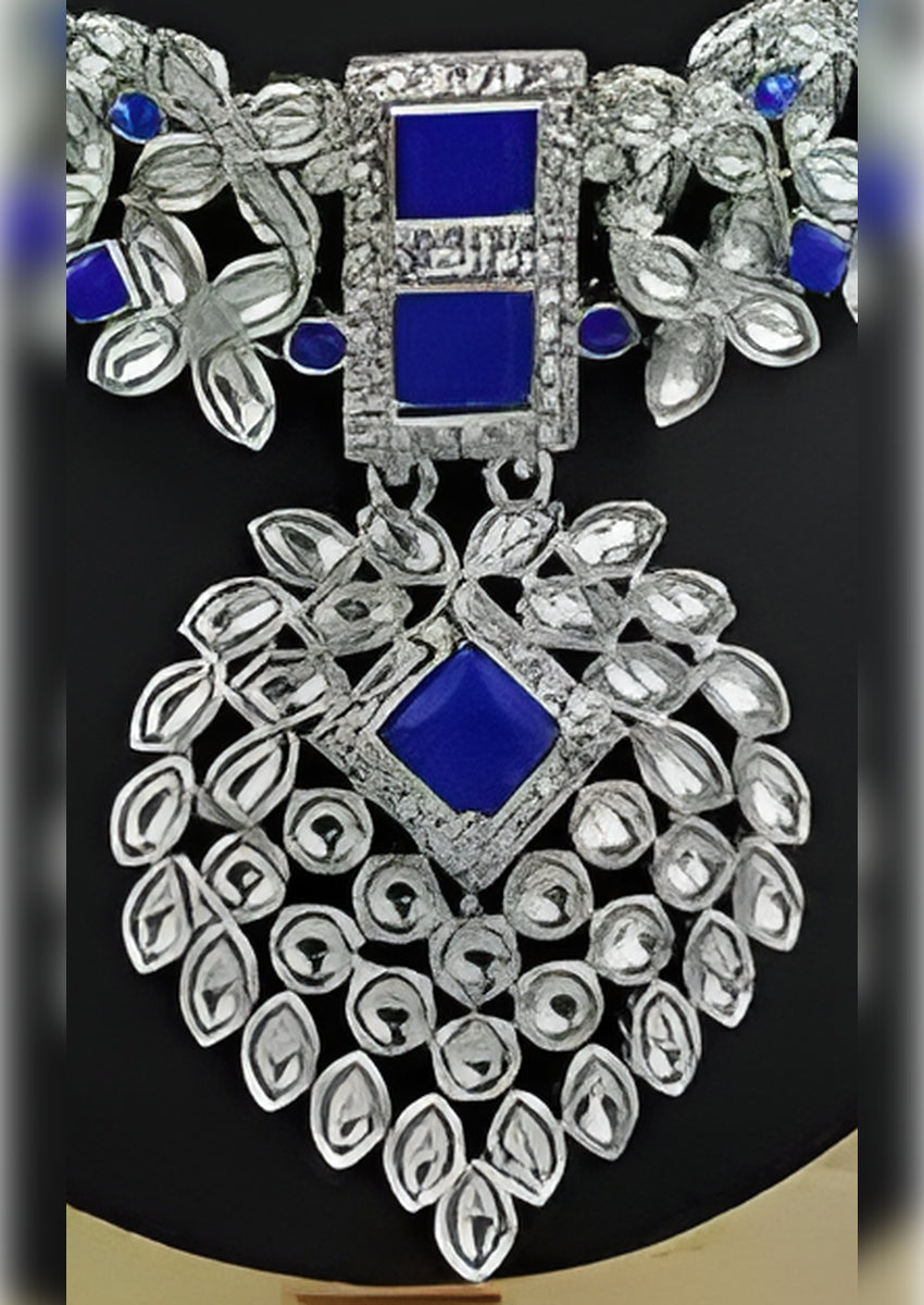 Jewel City Exquisite Crystal Flower Necklace Set | Swadesiicart