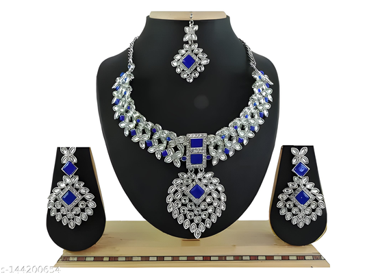 Jewel City Exquisite Crystal Flower Necklace Set | Swadesiicart