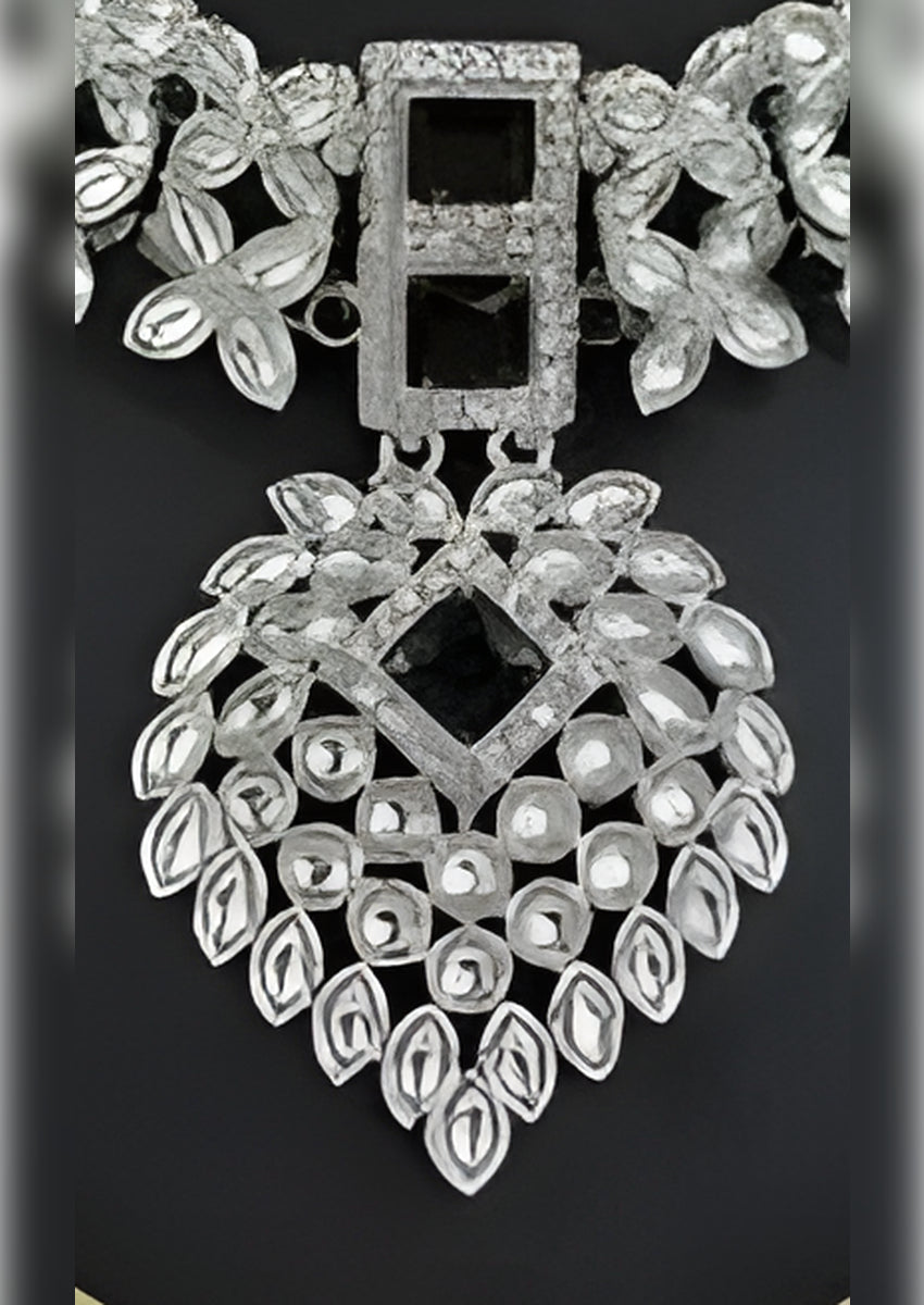 Jewel City Exquisite Crystal Flower Necklace Set | Swadesiicart