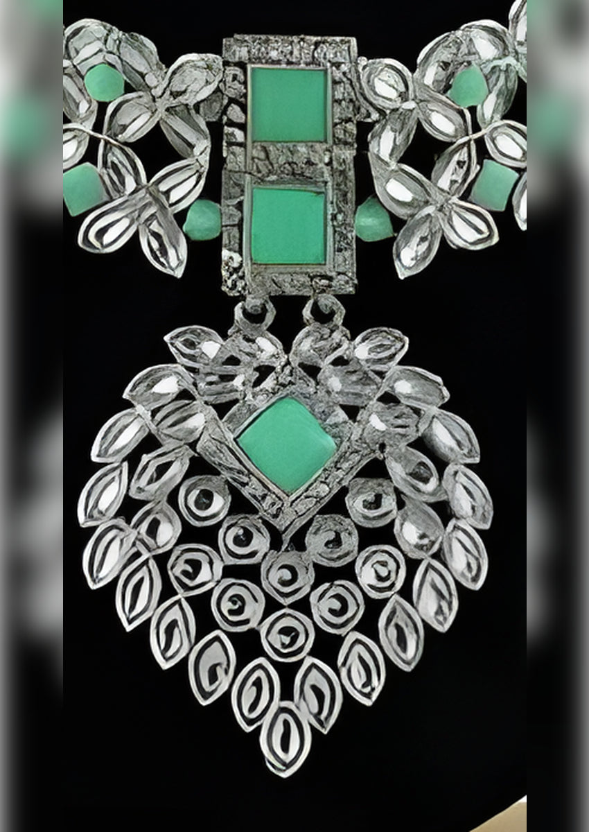 Jewel City Exquisite Crystal Flower Necklace Set | Swadesiicart