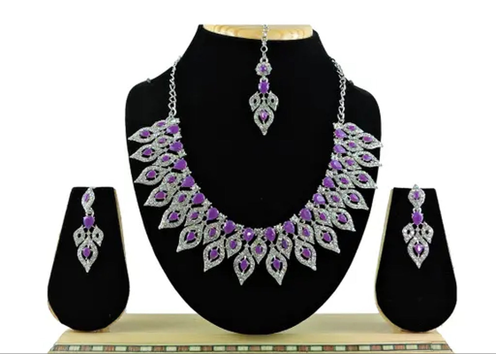 Jewel City Elegant Purple Gemstone Jewelry Set | Swadesiicart