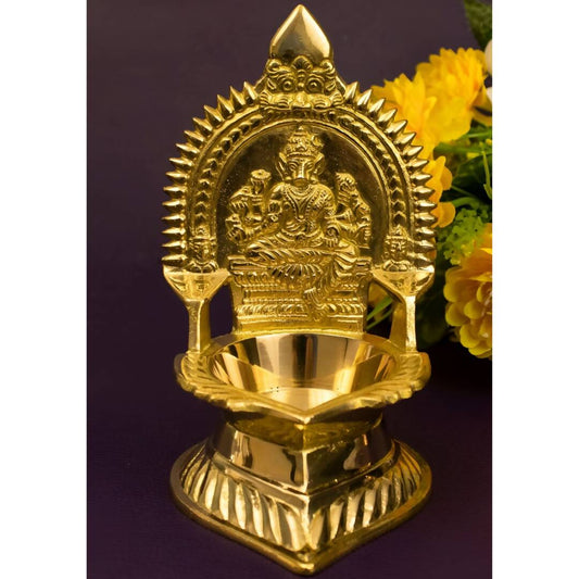 Spillbox Gold-Toned Brass Varagi Amman Diya Pooja Essential | Swadesiicart