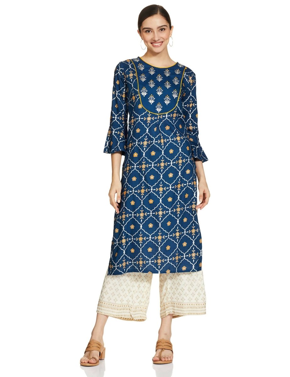 Anubhutee Women's Rayon Straight Printed Kurta with Palazzo | Swadesiicart