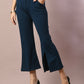 Myshka Women's Blue Solid Boat Neck Party Top With Trousers Co-ord set - Swadesiicart
