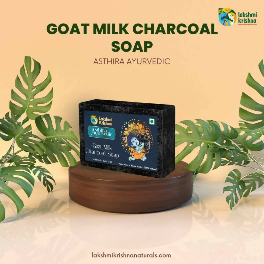Lakshmi Krishna Goat Milk Charcoal Soap - Swadesiicart