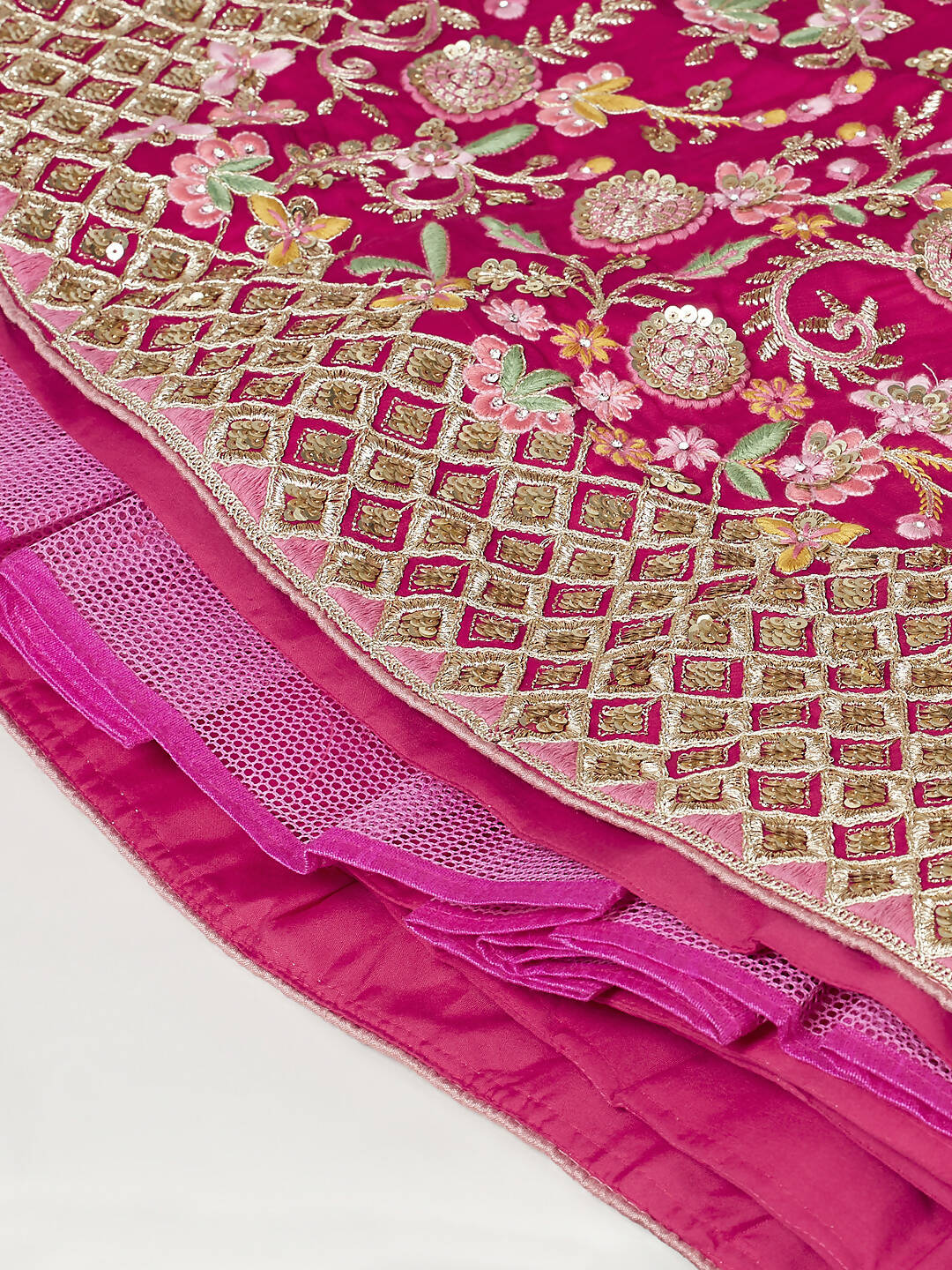 House of Panchhi Rose Pure Georgette Sequinse Work Lehenga & Blouse with Dupatta | Swadesiicart