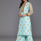 Ahalyaa Women's Traditional wear Kurta Set - Blue | Swadesiicart