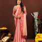 Lorenvalley Fashion Pink Cotton Woven Design with Zari Weaving Design Saree - Swadesiicart
