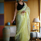 Vamsee Manbhari Yellow Organza Saree - Swadesiicart