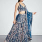 House of Panchhi Navy Blue Net Sequins And Thread Embroidery Lehenga Choli & Dupatta | Swadesiicart