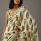 Beige Bright Moss Designer Digital Printed Party Wear Saree - Be Verly