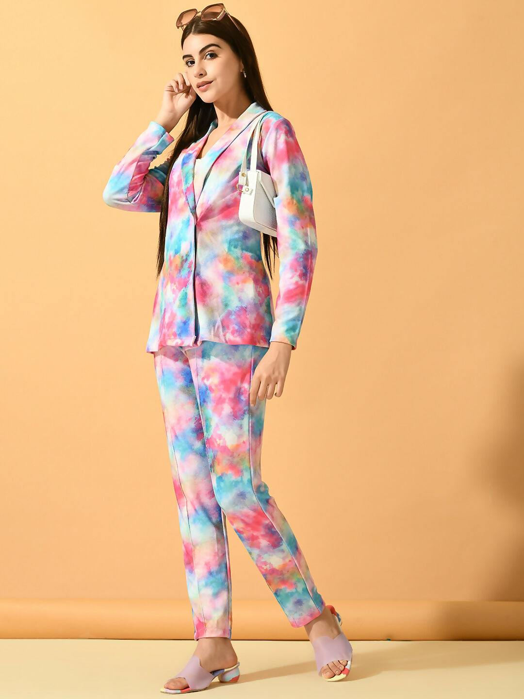 Myshka Women's Multi Printed Coat With Trousers - Swadesiicart