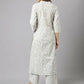 FIORRA Women's Off White Cotton A-Line Kurta Palazzo Set - Swadesiicart