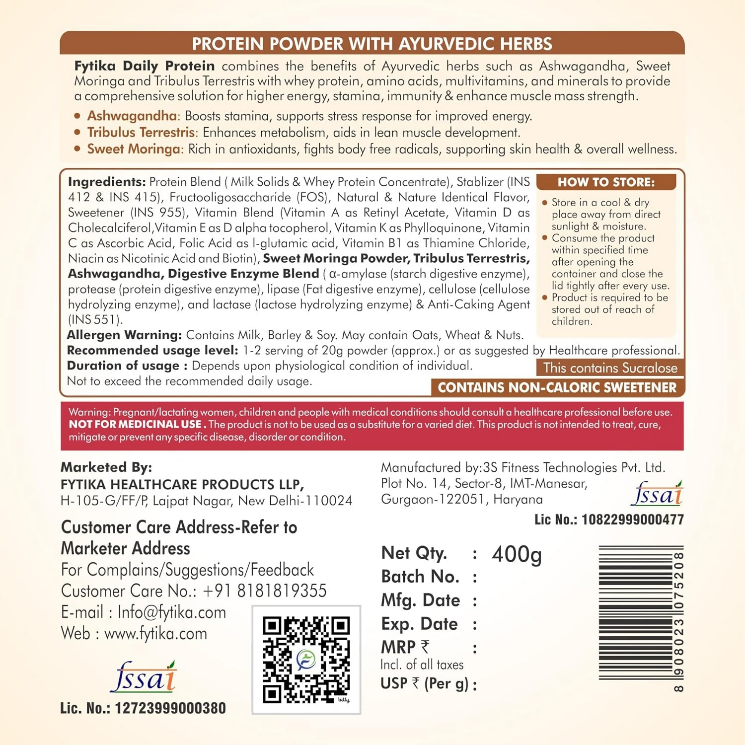 Fytika Healthcare Products Daily Protein Powder - Swadesiicart
