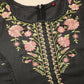 Black Embroidered Chinon Straight Kurta With Trouser & Dupatta - Salimar