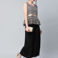 Ahalyaa Women Black Crepe Digital Printed Top with Palazzo Set | Swadesiicart