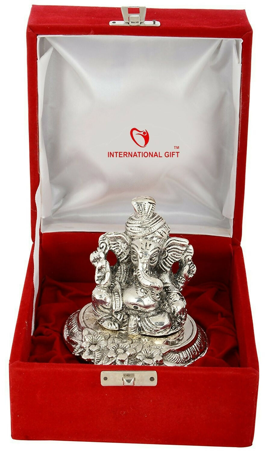 International Gift Silver Plated Pagdi Ganesh God Idol - Swadesiicart