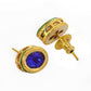 Blue Kundan Studs (Blue) - Ruby Raang - Swadesiicart